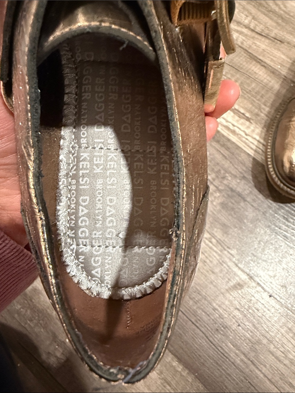 Kelsi Dagger Metallic Bronze Double Monk Strap Oxfords